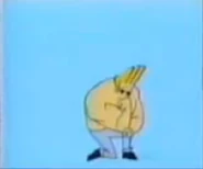 Johnny ripping his shirt off and posing.