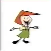 Suzy with arms outstretched.