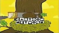 The Cartoon Network logo is seen on the top of a tree. When the monkey's hand saws the tree, then it gets squashed which causes it to fall. The logo remains intact!