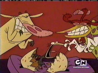 An airing of Which Came First? from Cow and Chicken on October 11th, 2005