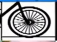 A bicycle wheel