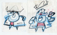 Early Production sketches of Captain K'nuckles