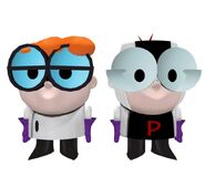 Dexter's models from Cartoon Network: Punch Time Explosion (from left to right: his everyday clothes model and his pilot robot suit)