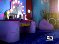 We see an overview of Ami and Yumi's room.