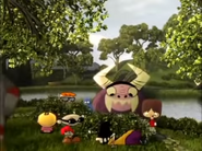Dexter, Bloo, Eduardo, Mac, Edd, Mandy, and Numbuh 1 looking for easter eggs while other various characters celebrate Easter at the park