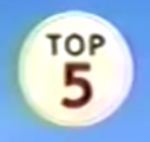 El primer logotipo de "Top 5" (The Top 5, Solo en USA)