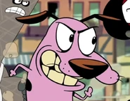 Courage's appearance in Crisis on Infinite Mirths