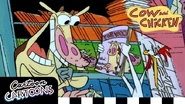 YouTube thumbnail of a full scene of Supermodel Cow from Cow and Chicken