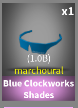 Blue Clockwork S Shades Roblox Case Clicker Wiki Fandom - roblox clockwork shades original price