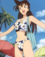 Ran Mouri wearing a bikini