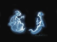 Concept art for the Ghostly Trio in Casper (1995) by artist Dave Christensen, who illustrated over 150 book covers, the best known of which are the Stephen King horror novels Salem's Lot (1975) and The Shining (1977). In 1986, Christensen began illustrating movie posters, and has worked on more than 1,500 movies.