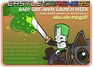 Green Knight as seen in a promotional image for the Xbox 360 Fanboy Castle Crashers Baby Give-away held in 2008.[1]