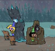 Cloaked Frost King and Cyclops with Thieves.