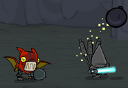 The last enemy wave in Cyclops' Fortress, which consists of a Fire Demon (+1 extra per player) and an Elite Conehead.