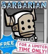 The Barbarian head skin for The Behemoth's 3rd game Battleblock Theater.