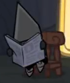 A Conehead reading a newspaper at the start of the Cyclops Fortress level. This is the only lightweight Conehead in the level.