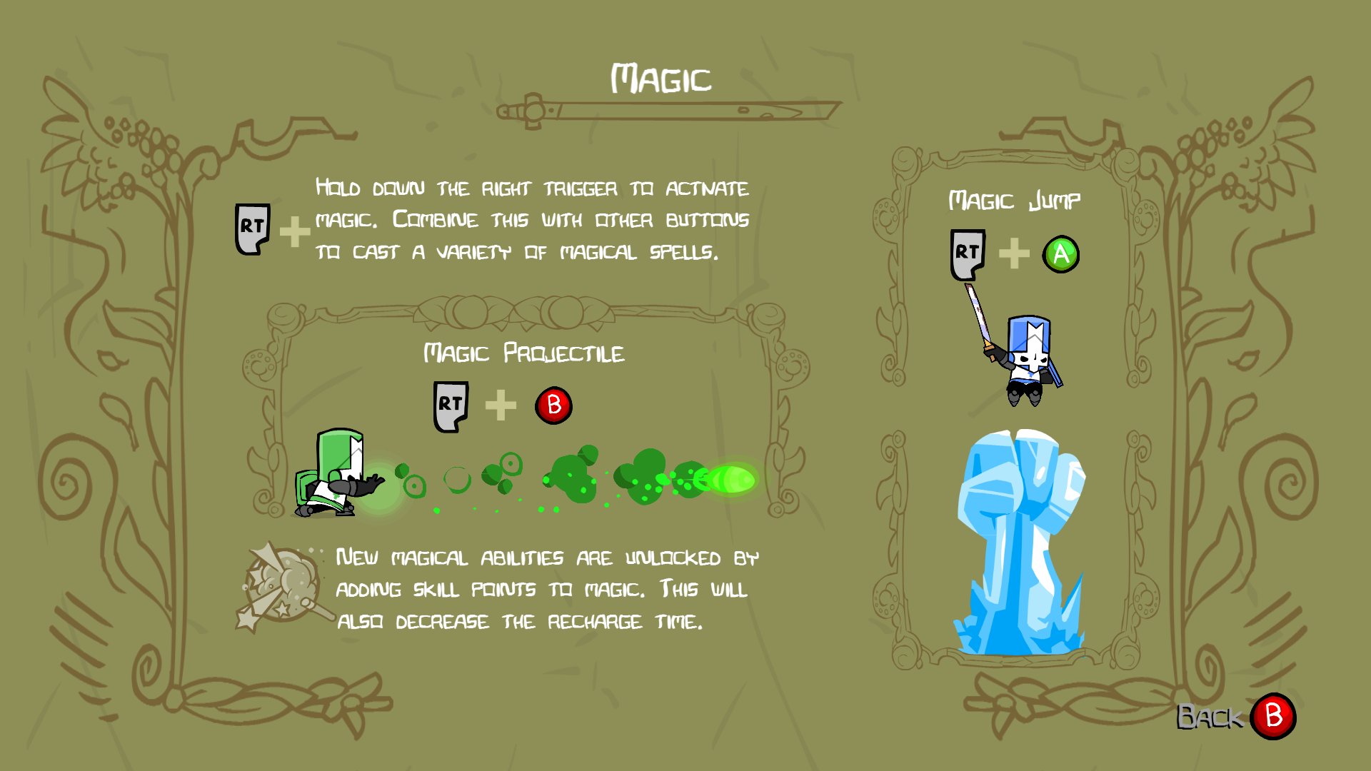 all the combos for magic in castle crashers for pc