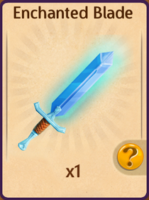 An enchanted sword. It glows blue when Glimmer Trolls are near!