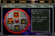Spells Menu