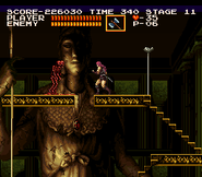 18.gif (15 KB) A statue of the Greek goddess Athena crying tears of blood that transform into Red Skeletons in Castlevania Chronicles.