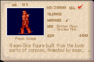 Flesh Golem's enemy list entry from Aria of Sorrow.