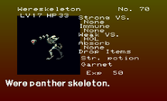 Wereskeleton enemy list entry from The Dracula X Chronicles version of Symphony of the Night.