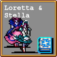"Loretta & Stella" select profile in Vampire Survivors.
