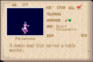 Persephone's enemy list entry from Aria of Sorrow.