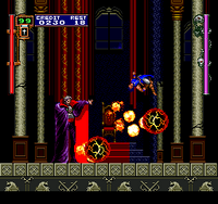 Dracula using the Dark Inferno in Rondo of Blood.