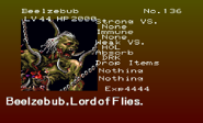 Beelzebub enemy list entry from The Dracula X Chronicles version of Symphony of the Night.