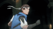 Richter performing a frontal somersault in the Nocturne animated series.