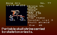 Bone Ark's enemy list entry from The Dracula X Chronicles version of Symphony of the Night