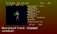 Blade Soldier's enemy list entry from The Dracula X Chronicles version of Symphony of the Night