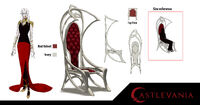 Carmilla's drawing room chairs. Model sheet for Season 3 by Sean Randolph.