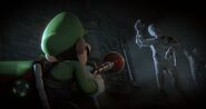 Luigi confronting two Mummies.