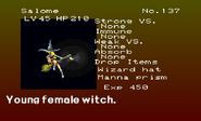 Salome enemy list entry from The Dracula X Chronicles version of Symphony of the Night.