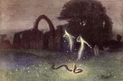 Will-o-the-wisp and snake by Hermann Hendrich 1823