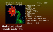 Stone Rose enemy list entry from The Dracula X Chronicles version of Symphony of the Night.