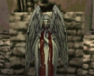 The statue of an angel crying tears of blood that transform into Blood Jellies in Castlevania 64.