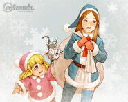 Charlotte and Maria with Byakko from an official Portrait of Ruin wallpaper.