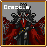 "Megalo Dracula" select profile in Vampire Survivors.
