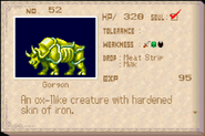 Gorgon enemy list entry from Aria of Sorrow.