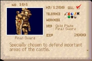 Final Guard enemy list entry from Aria of Sorrow.