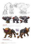 Gergoth and Armored Beast concept artworks from The Art of the Animated Series artbook.