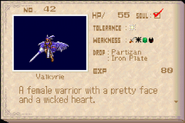 Valkyrie enemy list entry from Aria of Sorrow.