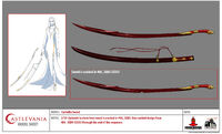 Carmilla's sword (from "You Don't Deserve My Blood") model sheet.