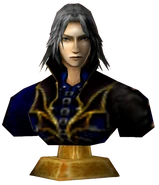 A bust of Hector used to represent a PS2 save file of Curse of Darkness in the console's Memory Card menu.