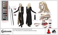 Alucard in black coat - model sheet.