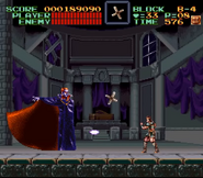 Simon fighting Dracula at the ending.