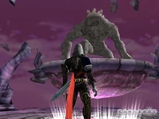 The  in a petrified state, before being released by .